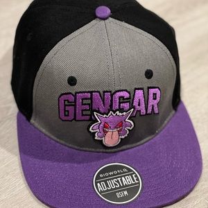 Bioworld Pokemon Gengar Embroidered Snapback Cap Hat Licensed Purple
